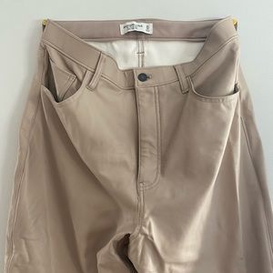 Abercrombie beige leather pants.